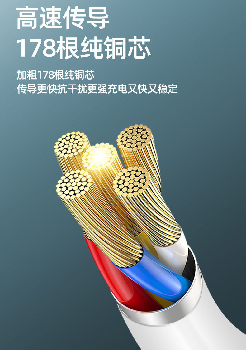 The white Type-C fast charging data cable for Android 5A is suitable for the chargers of Pingguo, Huawei and vivo mobile phones pic 29