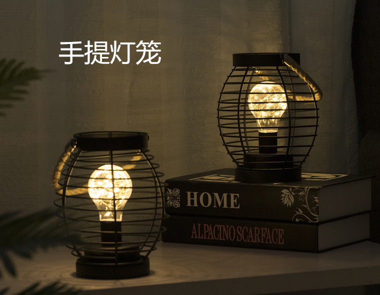 Cross-border new lantern night light, girlish led iron night light, wine glass and wine bottle gift decorative light pic 2