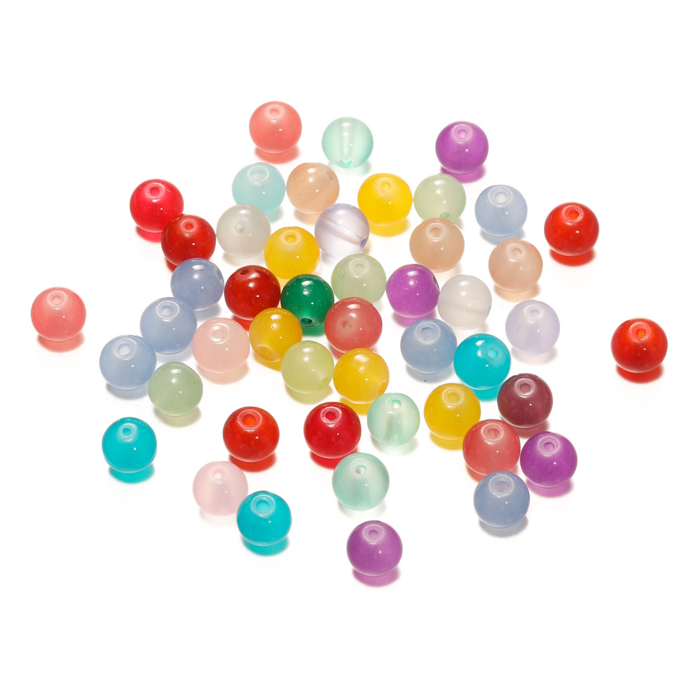 10mm imitation jade glass beads, round beads, loose beads, diy bracelet material accessories, glass beads, imitation agate beads, string beads, matching beads pic 16