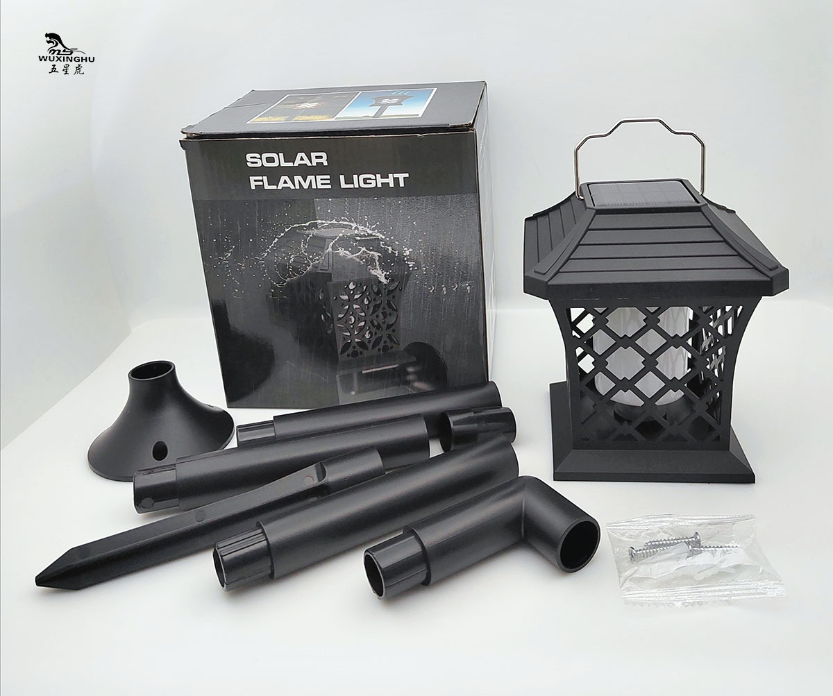 New solar lamp column head lamp, lighting flame lamp, home fence, outdoor landscape, waterproof garden and courtyard lamp pic 17