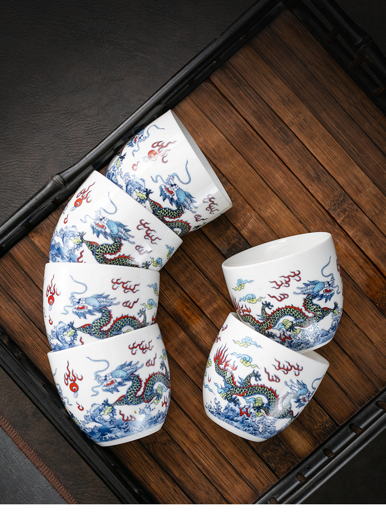 白瓷龙腾提梁壶防烫家用泡茶壶大容量水壶陶瓷功夫茶具单杯子单壶详情5