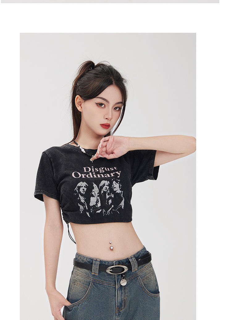 HEY+JEANS星空纹怀旧蓝牛仔裤女2023新款高腰宽松显瘦拼接阔腿裤详情10