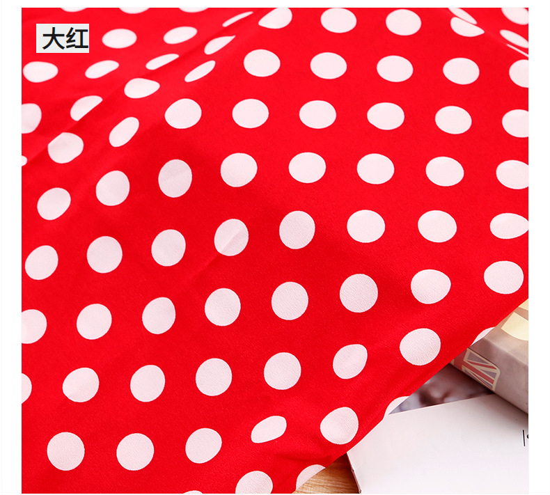 Factory direct sales of summer polka dot printed fabric, black and white polka dot four-sided elastic printed fabric dress fabric pic 14