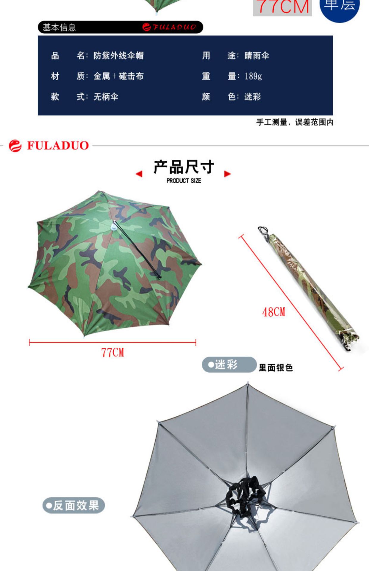 Double-layer windproof and rainproof fishing umbrella cap, head-worn umbrella, sun protection, folding overhead umbrella cap, outdoor sun protection for fishing pic 50