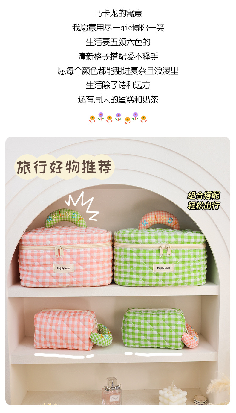 马卡龙色化妆包便携高颜值洗漱包大容量收纳包可爱ins化妆收纳袋详情3