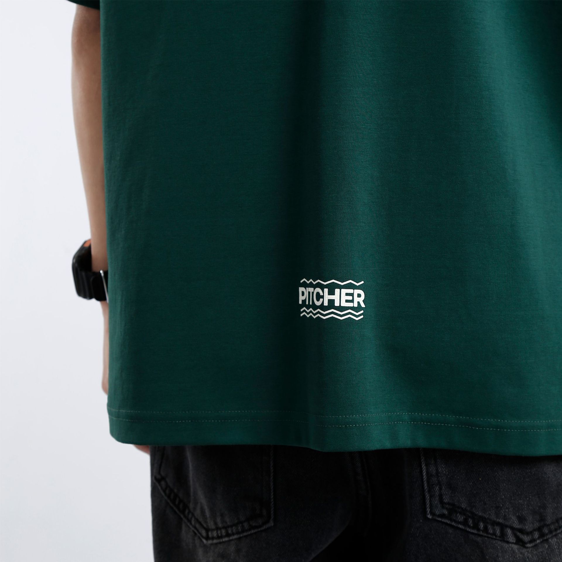 阿尔图220G重磅纯白印花短袖t恤男潮牌潮流夏季休闲宽松圆领上衣详情9