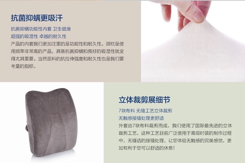 New thickened lumbar support cushion, office slow rebound car backrest pillow pic 18