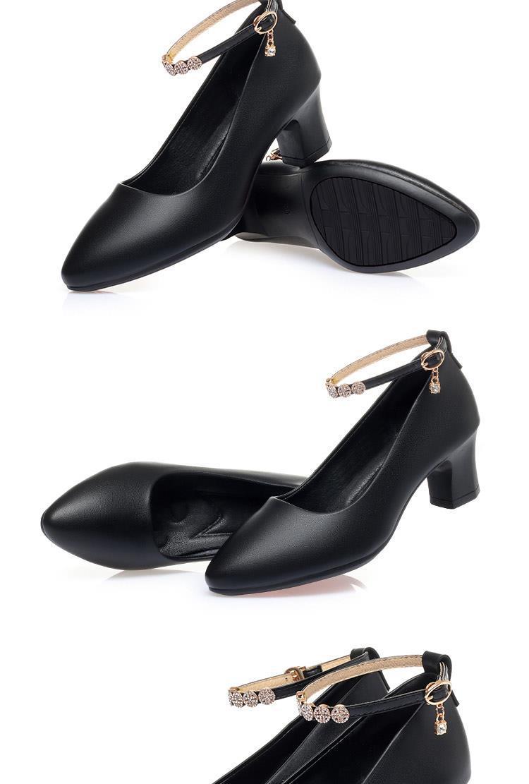 妈妈鞋中跟低跟高跟软底女单鞋2022新款中年春秋季女士一字扣皮鞋详情16