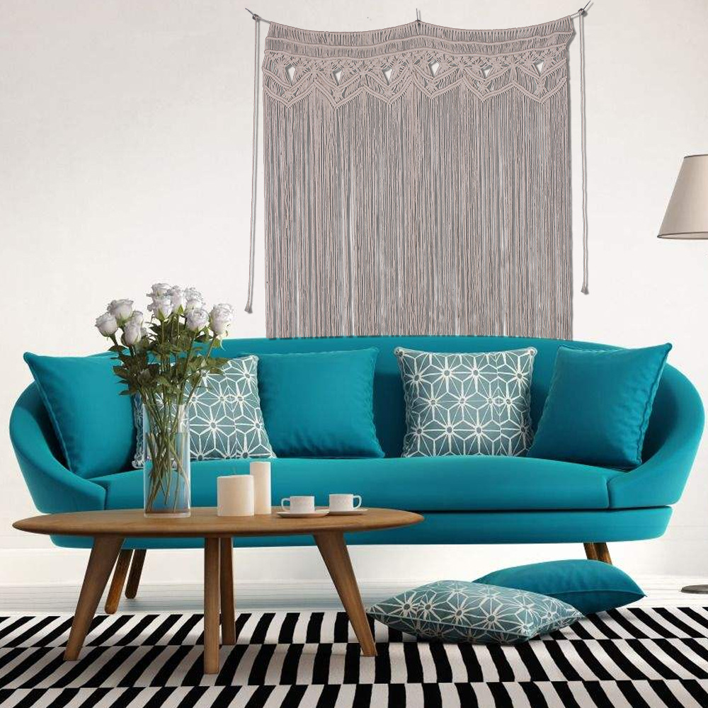 热销门帘挂毯波西米亚风格纯手工棉线编织帘子婚庆用品装饰MS7151详情21