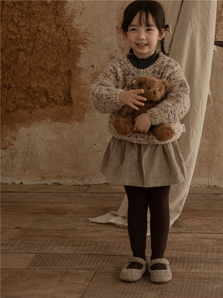 DK600冬季新款儿童打底裤复合色加绒加厚连脚裤宽条复合裤保暖潮详情17