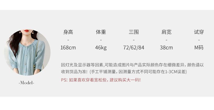 2023年夏季新款通勤气质空气感泡泡纱灯笼袖衬衣百搭女式衬衫韩版详情6