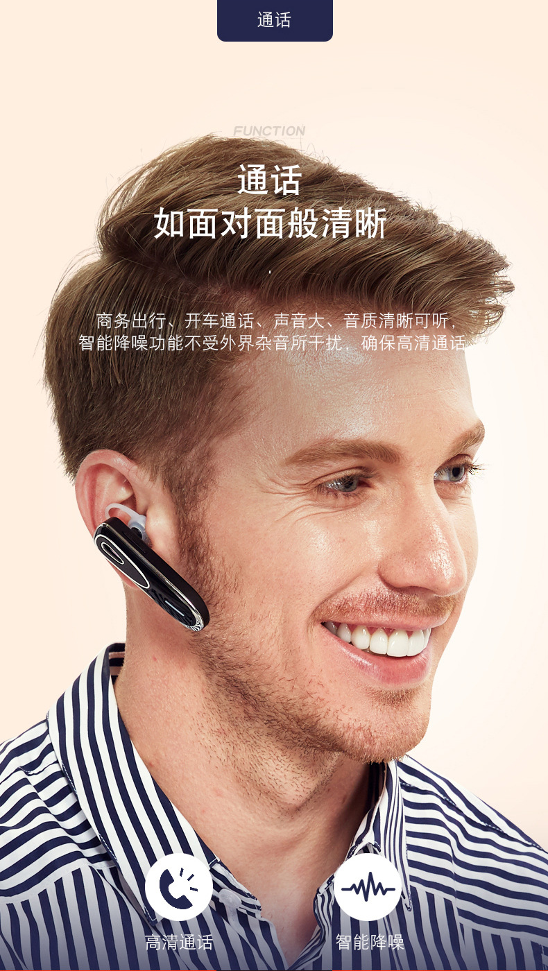 Private mold Qualcomm CSR chip fast charging ultra-long standby K1 stereo wireless Bluetooth headphones ear-hook style pic 11