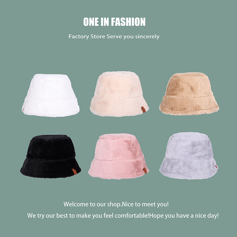 Cross border chic color sólido peluche retro sombrero de pescador otoño invierno engrosamiento sombrero cálido versión coreana para mujeres sombrero de lavabo multifuncional pic 2