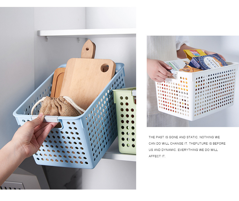 Wholesale plastic storage baskets, desktop sundries storage frames, kindergarten toy storage boxes, kitchen snack storage baskets pic 12