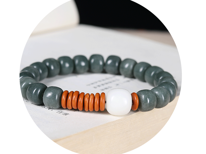 diy natural-weathered yellow Bodhi old-style beads, olive kernel spacer white jade Bodhi beads for men and women, retro style pic 5