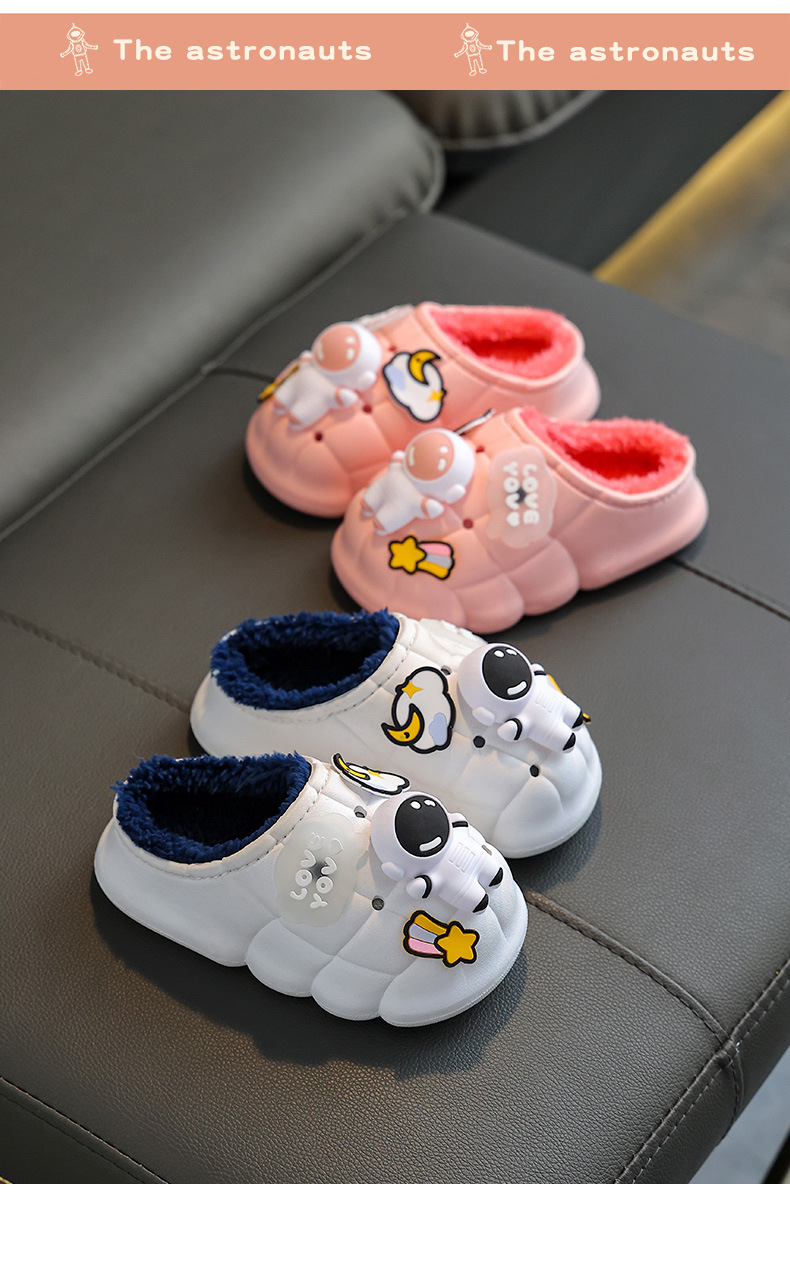 儿童棉拖鞋男童冬女童小孩婴幼儿室内居家宝宝防滑毛毛包跟棉鞋冬详情13