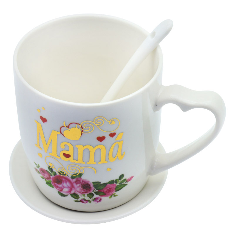 Special gold-plated Spanish Mother's Day small gifts for foreign trade, ceramic mugs and coffee cup sets. Small gifts for mom on Women's Day are available. We support multi-language design and are directly supplied by the manufacturer pic 10