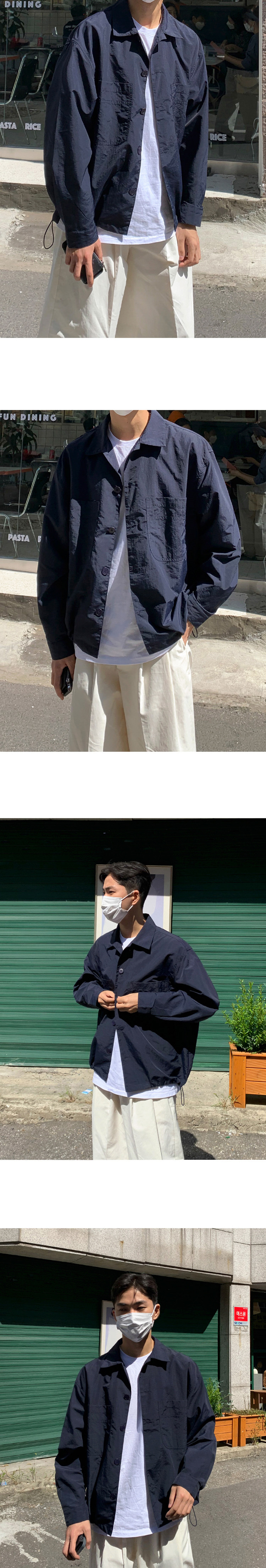 MYQ workwear shirt style jacket Men spring and Autumn shirt Loose long-sleeved thin casual cardigan jacket pic 9