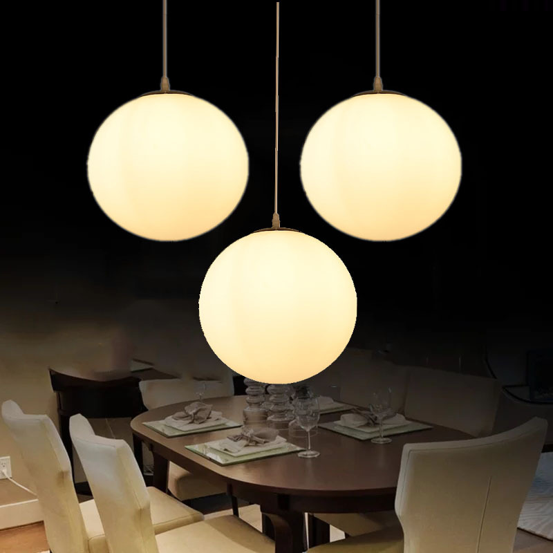 Moderno y simple leche blanco bola de vidrio lámpara colgante tienda de ropa restaurante puerta ciudad bar hotel exposición lámparas iluminación creativa pic 3