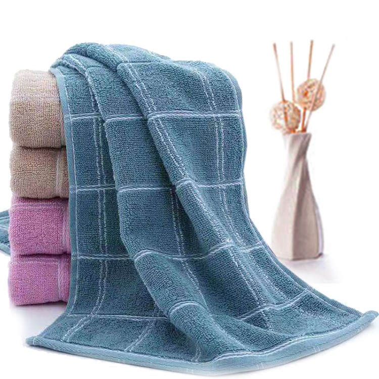Cotton thickened plain checkered towels in stock for wholesale. Home absorbent face towels for men and women, couple face towels and washbasins, custom-woven pic 19