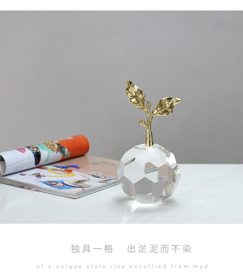 Modern and simple, lifelong peace crystal apple creative decorative art piece, home living room wine cabinet decoration pic 25