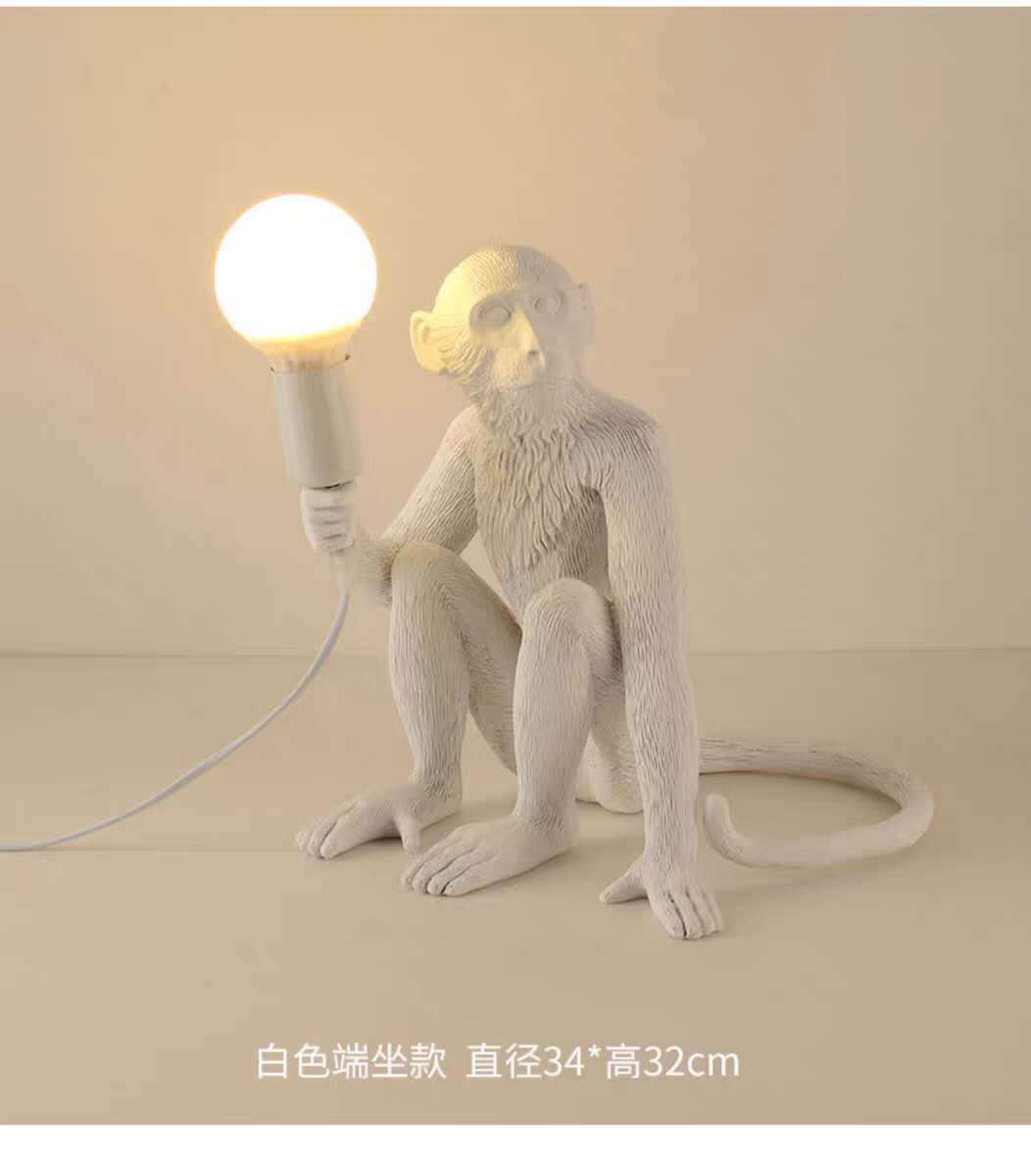 Cross-border monkey lamp, hemp rope lamp, clothing store lamp, retro industrial style animal resin hemp rope lamp, Nordic chandelier pic 15