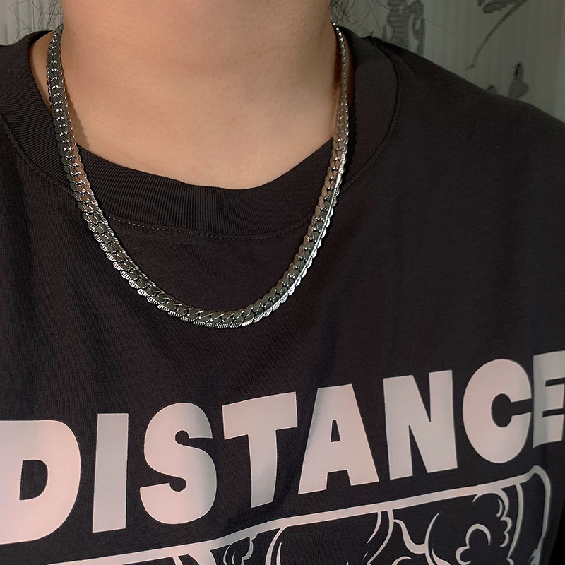 不掉色钛钢项链男潮小众设计高级感男士锁骨链个性街拍学生颈链潮详情3