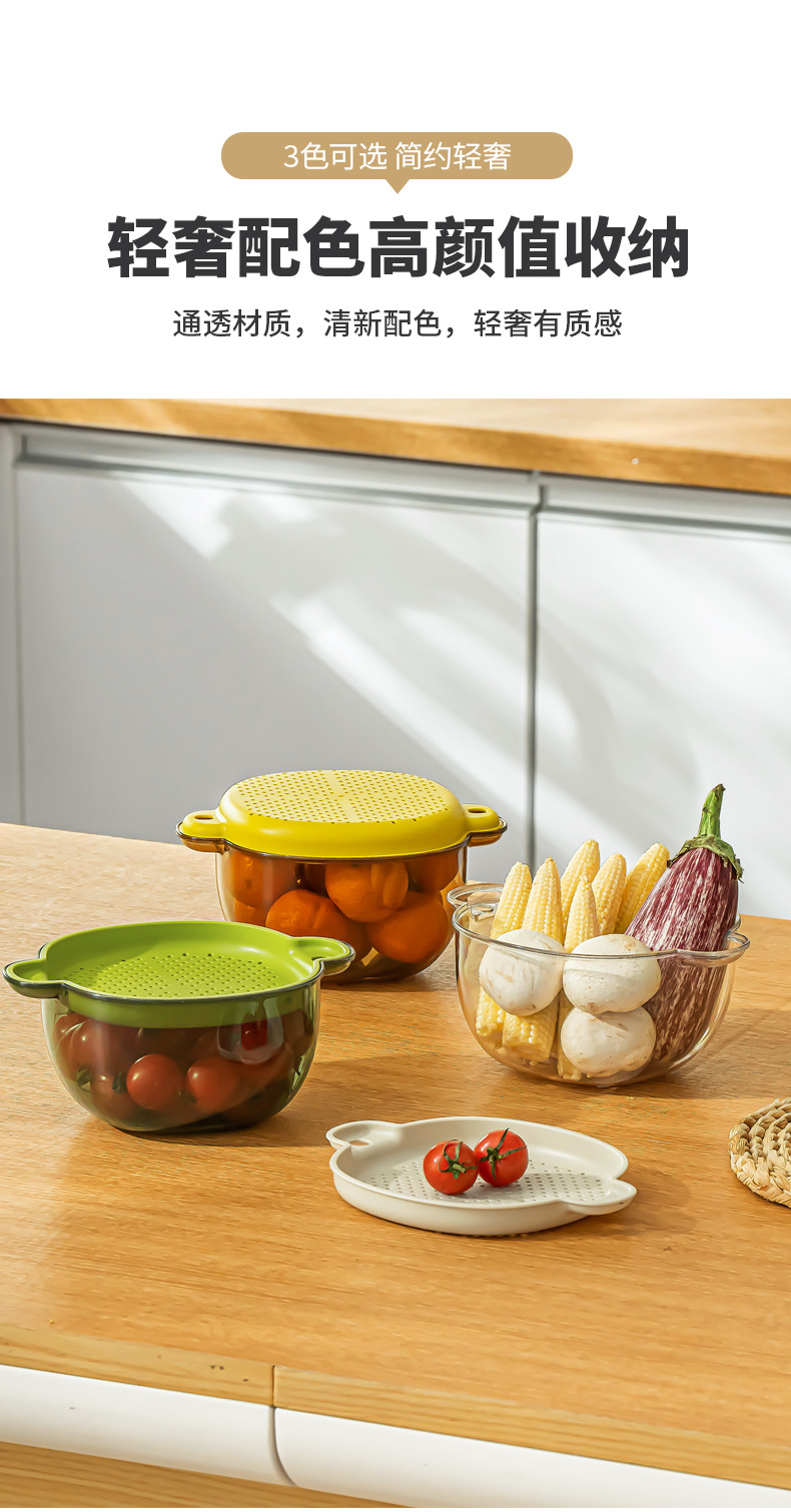 Nachuan Light Luxury covered draining basket kitchen household sink, fruit and vegetable filtering basket, fruit washing PP storage box pic 13