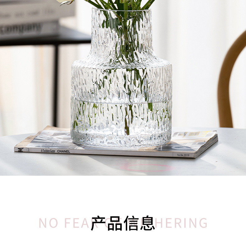 Nordic-style transparent vase dining table, ins feng shui for growing fresh flowers, glass vase for living room decoration, popular online decoration pic 8