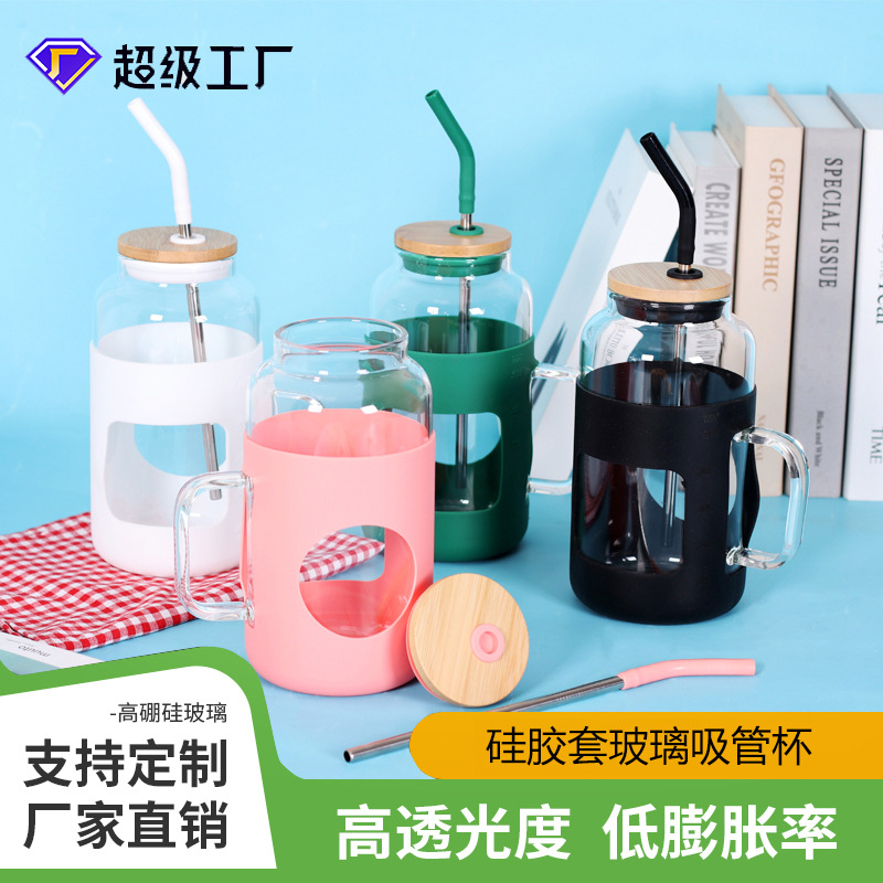 批发蜂蜜螺纹口透明玻璃瓶储物罐厨房食品级杂粮收纳咖啡豆密封罐详情5