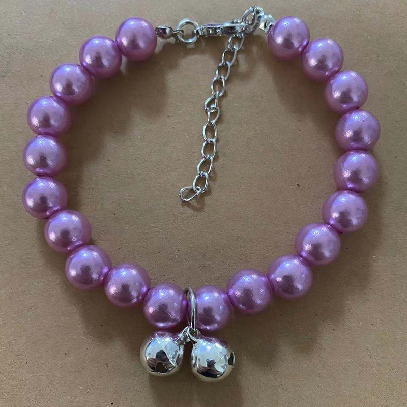 Pet necklaces, cute princess-style cat pearl necklaces, jewelry with bells, pet collars, accessories manufacturer wholesale pic 6