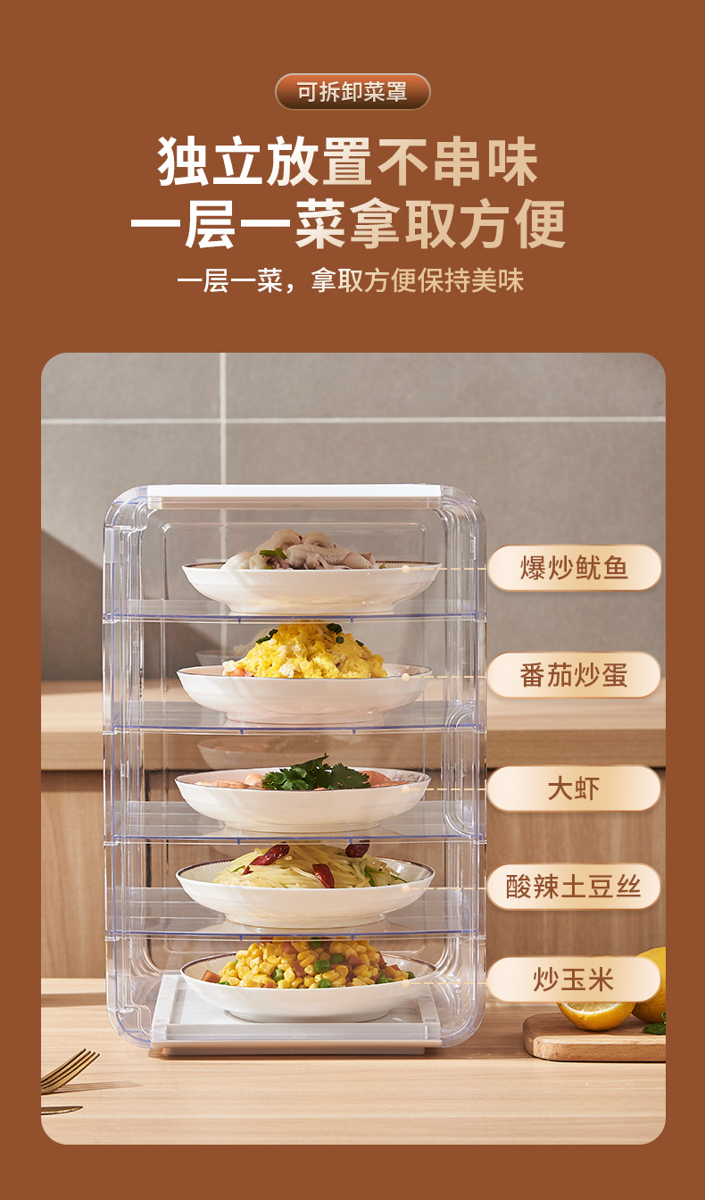 New type of insulated food cover, household plastic multi-layer insulated lunch box, leftover food preservation and storage, dust-proof food cover pic 8