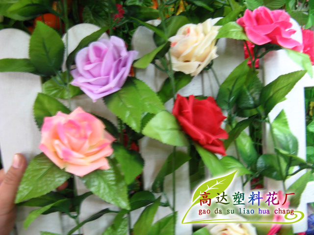 Artificial rose vine, Korean rose artificial flower decorative vine, wedding decoration flower vine manufacturer, 9 roses pic 28