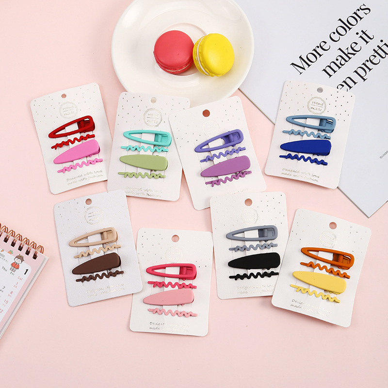 新款AB款发夹 马卡龙糖果色女式发饰5cm树脂鸭嘴夹头饰简约刘海夹详情1