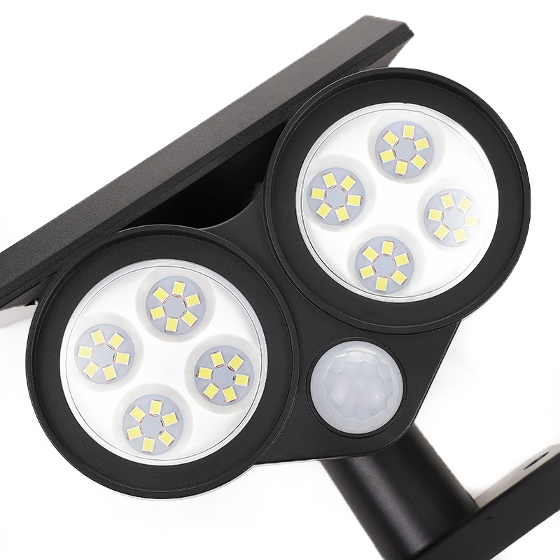 New cross-border solar wall-mounted floor plug dual-purpose lamp, led garden lighting lamp, dual-head outdoor lawn lamp pic 8