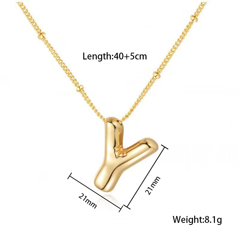 臻茫跨境钛钢网红爆款好看不锈钢项链常规派对气球字母吊坠项链女详情28