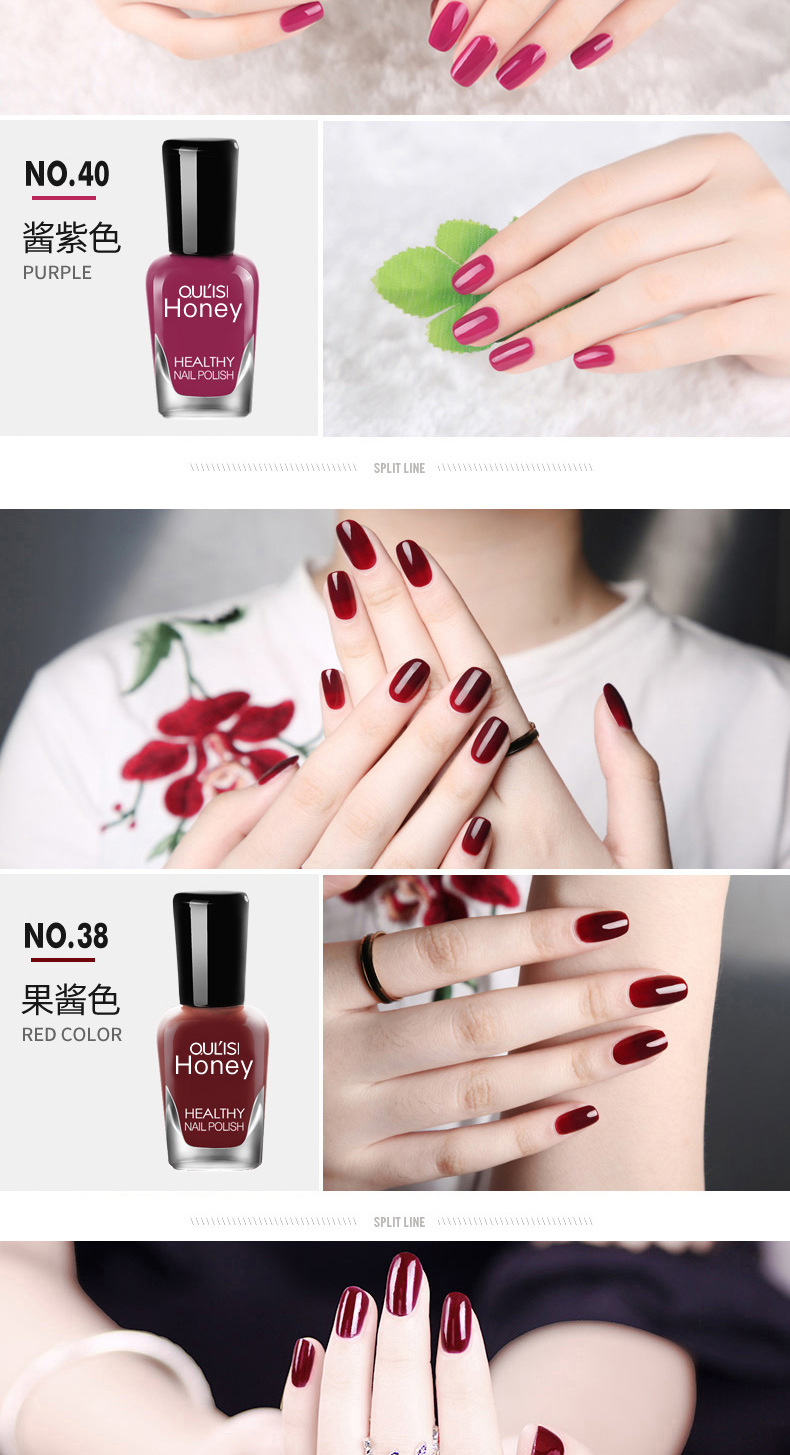 Oulis Water-based peelable and tear-off nail Polish 8ml no-baking wholesale cosmetics and Makeup set manufacturer pic 5