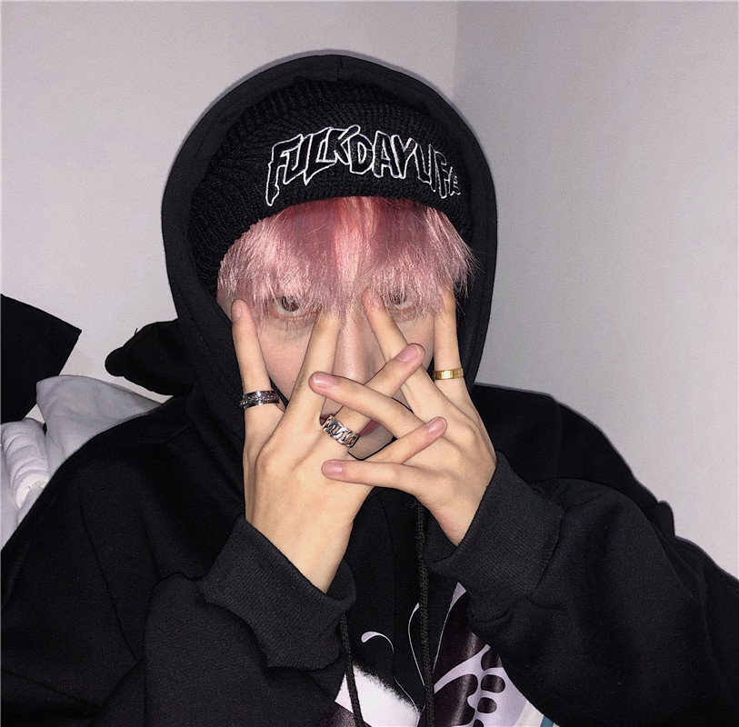 OOTDstudio韩国ins超火复古刺绣字母嘻哈针织潮流帽子冷帽男女潮详情4