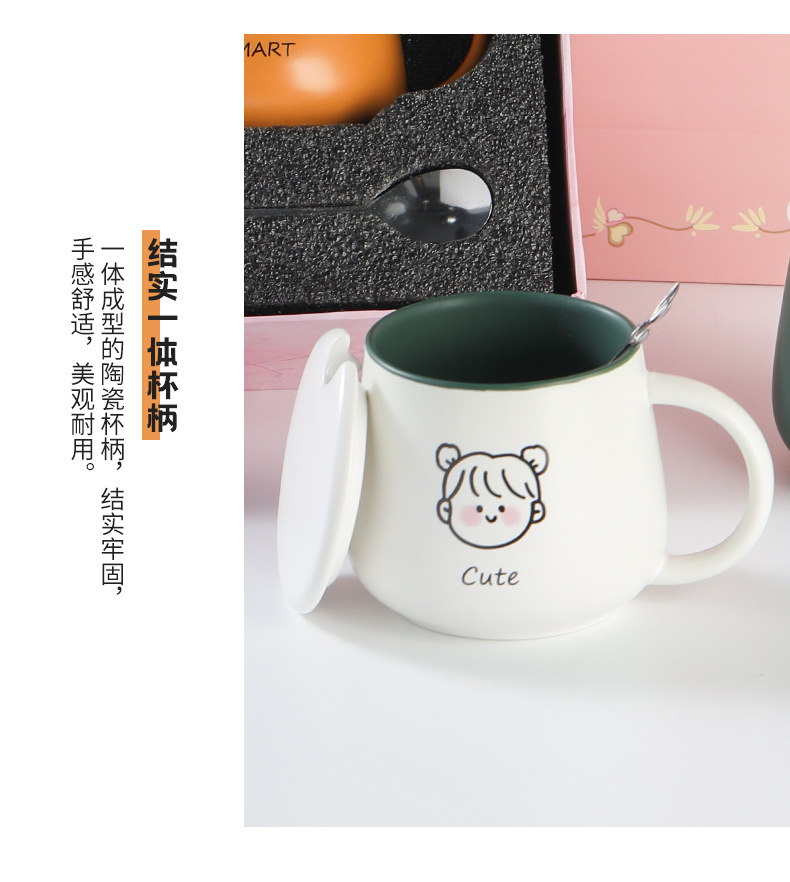 Cute ceramic cups, ins couple mugs, high appearance level, household breakfast cups, coffee cups, souvenirs, water cups wholesale pic 29