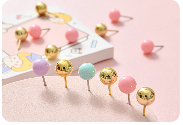 Macaron-colored large flat four-compartment box, golden stationery set, book holder, thumbtack, paperclip combination, small stationery set pic 19