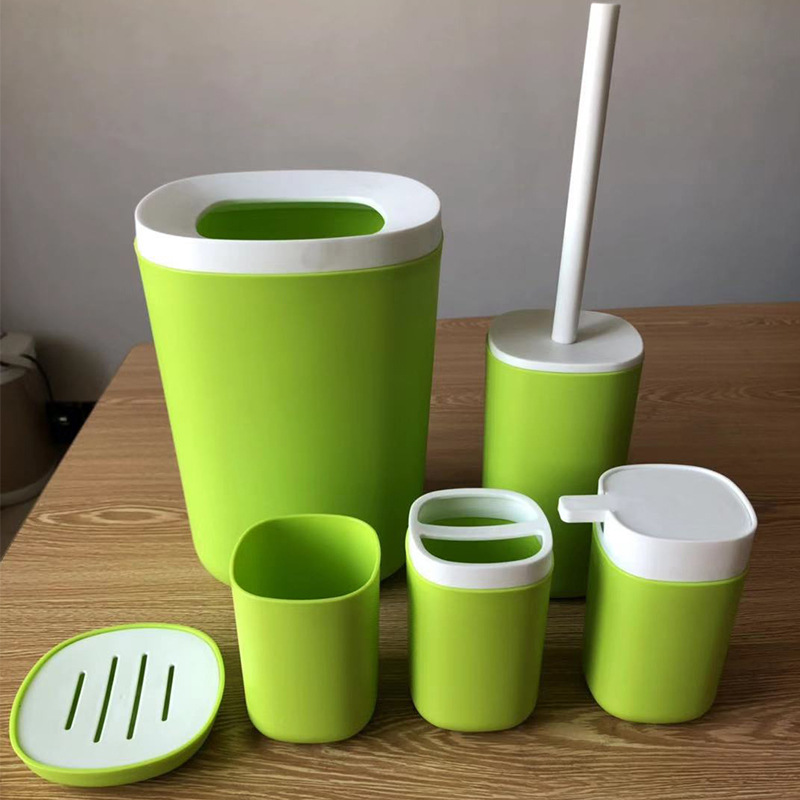 Toiletries and bathroom six-piece set, simple bathroom set, mouthwash cup, toothbrush holder, soap box, plastic bathroom kit pic 13