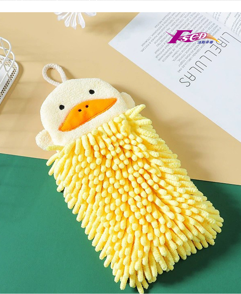 Chenille hand towels can be hung with cute cartoon creative absorbent handball towels for kitchen and bathroom hand towels pic 9