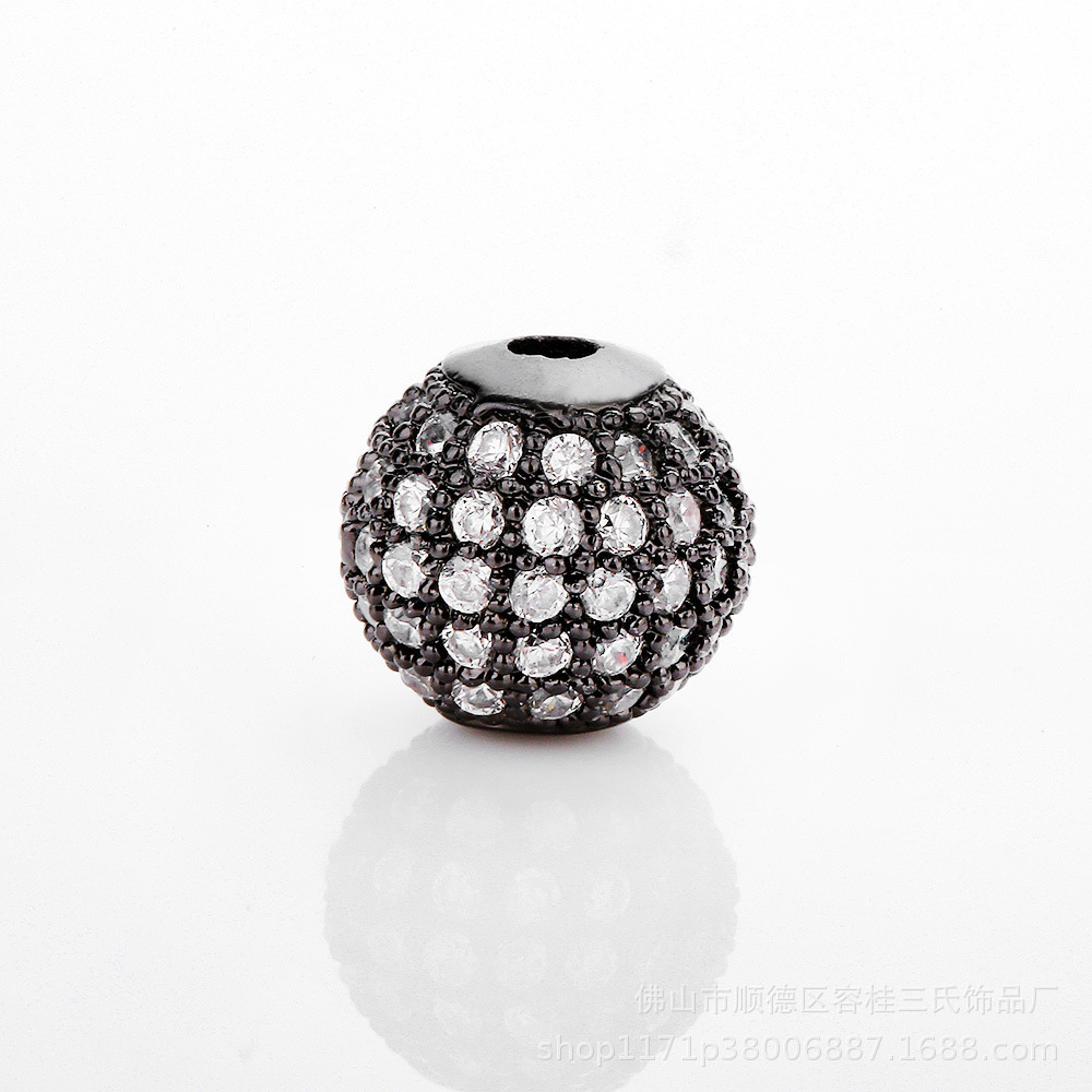 Factory wholesale 10mm beaded zircon copper micro-inlaid accessories, string bead jewelry, DIY bracelet accessories, and partition beads pic 11