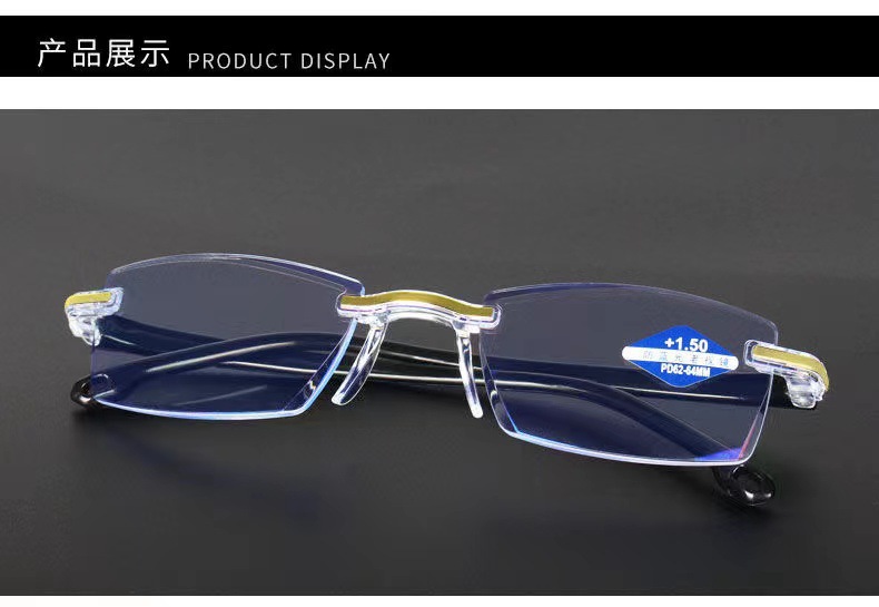 新款智能变焦无框切边老花镜跑江湖地摊老花眼镜防蓝光老花镜批发详情11