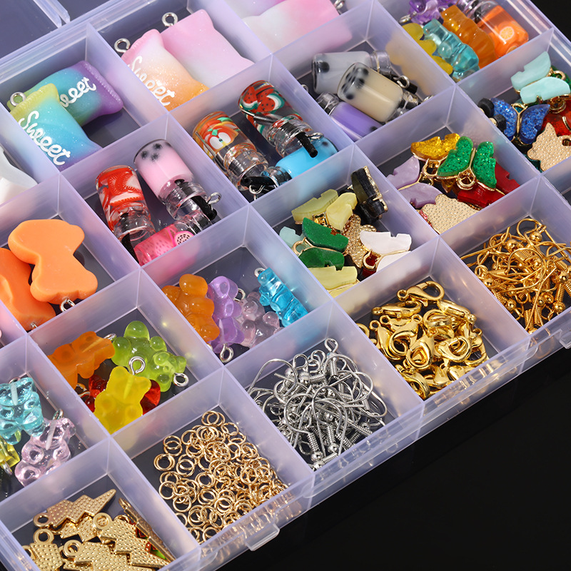 Cute and fresh butterfly diy jewelry pendant, mini bubble milk tea beaded bracelet, necklace accessory, hanging decoration pic 2