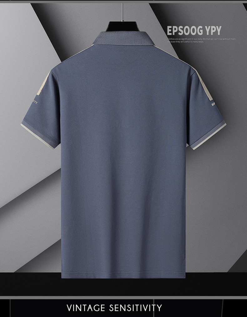 夏季短袖商务 polo衫男T恤薄款翻领半袖爸爸装商务休闲潮牌衣服详情12