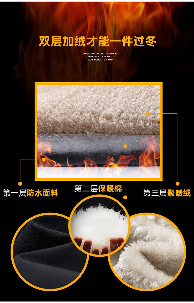 Winter cotton-padded clothes for men: thickened cotton-padded jackets with added fleece, warm sheepskin coat, and large-sized workwear cotton-padded jackets for middle-aged men pic 7