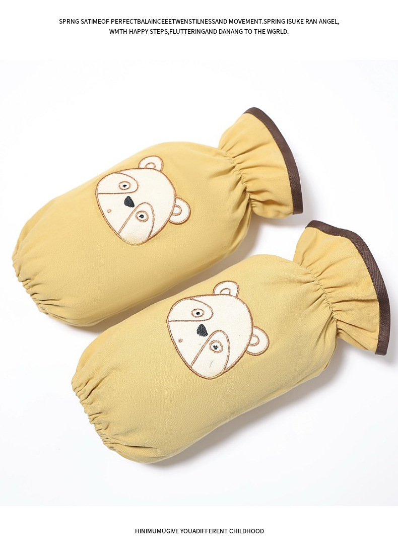 袖套大量批发卡通小熊刺绣棉袖套家务服务员防油污袖套亚马逊货源详情17