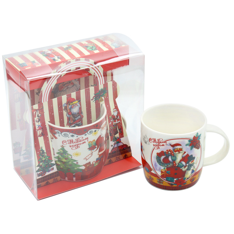 Cross-border exclusive supply for domestic sales and foreign trade Christmas ceramic cups, mugs, household milk cups, office large-capacity water cups, Santa Claus cartoon pattern festival gifts, Christmas gifts can be directly supplied by logo factory pic 9