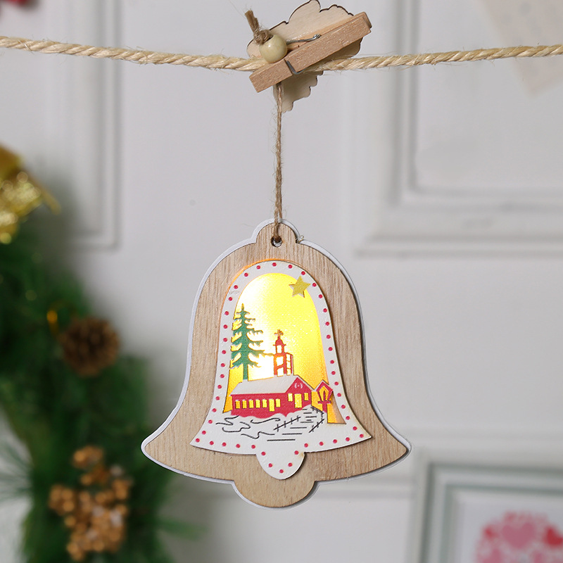 Christmas wooden handicrafts, five-pointed stars, Christmas trees, bell-shaped lighting fixtures, display window decorations, hanging ornaments, small gifts pic 9